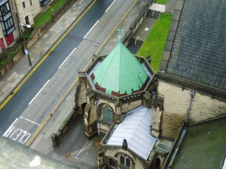 The baptistery today, as seen from the tower