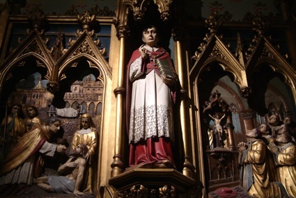 The reredos on the chapel of St Charles Borromeo