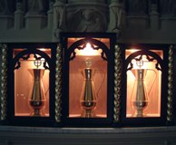 Holy Oils on display in the Cathedral