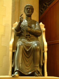The statue of St Peter, modelled on the original in Rome.