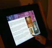 A touchscreen computer gives details of the Cathedral and the Catholic faith